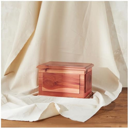 AspenStudio Cedar Wooden Urn for Cremation Ashes Handcrafted Cedar Wooden Urn for Adult Human Ashes by Aspen Studio