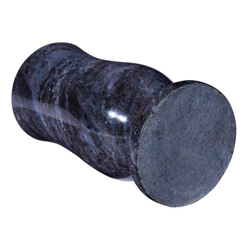 Cemetery Granite Vase for Grave, Natural Stone Heavy Headstone Flower Holder, 10 Inches Height, 4.7 Inches Diameter