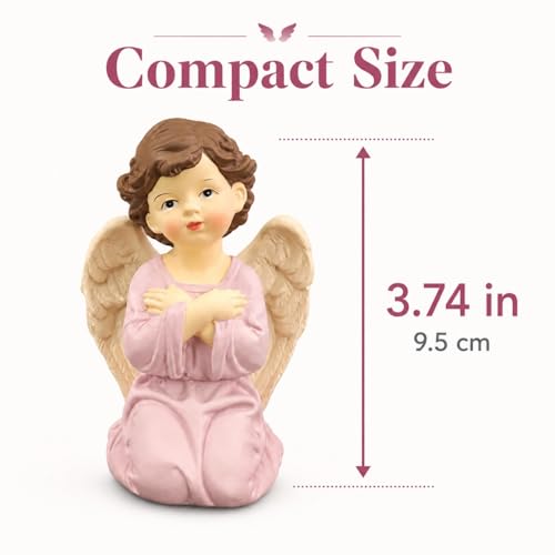 Praying Angel Figurine, Kneeling Guardian Angel Statue | Resin Keepsake For Mom, Daughter, Sister, Friend, Prayer Corners, Shelves, Desks And Nightstands - size: 3.74"H