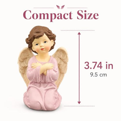 Praying Angel Figurine, Kneeling Guardian Angel Statue | Resin Keepsake For Mom, Daughter, Sister, Friend, Prayer Corners, Shelves, Desks And Nightstands - size: 3.74"H