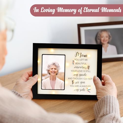 Memorial Gifts LED Shadow Box 4x6 Picture Frame Sympathy for Loss of Mom | Bereavement Gifts Ideas in Memory of Loved One for Loss of Mother Grandma Condolences Remembrance Grief Funeral - size: Mom Memorial