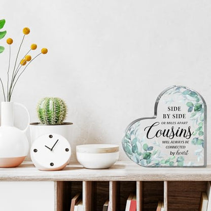 Cousin Gifts for Women, Cousin Birthday Gifts for Women, Heart Acrylic Gifts for Cousins, Best Cousin Ever Gifts, Cousin Birthday Gifts for Cousin Sister, Best Cousin Gifts for Christmas Weddings - style: 001