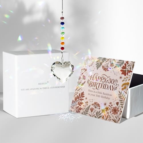 Hegelda 30th Birthday Gifts for Women Crystal Suncatcher | Thirty 1996 30th Birthday Decorations for Women Men Friend Sister Wife Aunt Sister Bestie - color: 30th Birthday