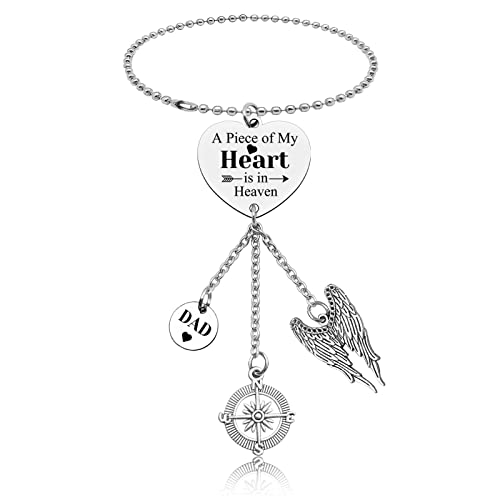 Sympathy Gifts for Loss of Dad Car Hanging Accessories Loss of Father Dad Sympathy Ornament Gift Car Mirror Accessories in Memory of Father Remembrance Gift Memorial Present - color: Loss of Dad Gift