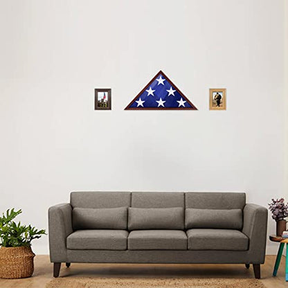 ASmileIndeep Flag Display Case - 5' x 9.5' Funeral & Military Flag Shadow Box with HD Tempered Glass and Wall Mount, Folded Triangle Flag Holder Frame for Veterans, Cherry Red - size: For 5' x 9.5' Flag-Cherry Red