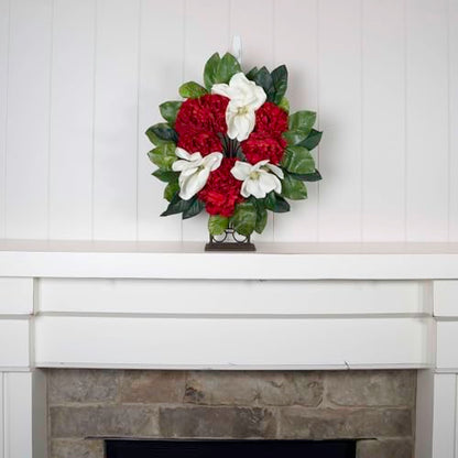 Fireplace Mantel Wreath Hanger, Adjustable Height Christmas Wreath Stand | Elegant Telescoping Artificial Wreath Hook, Padded, Durable Cast Iron