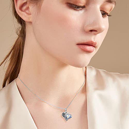 PELOVNY Urn Necklaces for Ashes of Loved Ones 925 Sterling Silver Personalized Heart Locket Urn Necklace Cremation Keepsake Memorial Jewelry Gifts for Women Men - color: Sunflower Urn