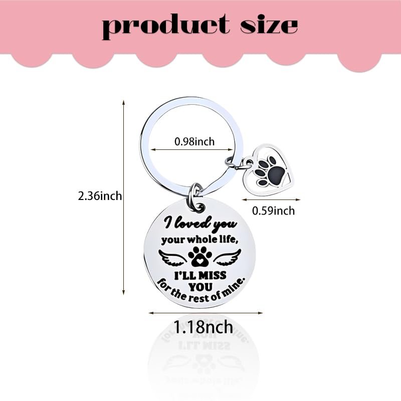 yaozeio Cat Memorial Gifts Cat Dog Keychain Pet Memorial Keychain for Loss of Dog Sympathy Gift for Women Men Paw Print Keychains Son Daughter Brithday Gifts Pet Lover Keychains