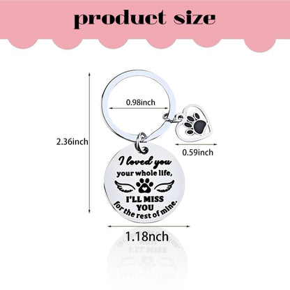yaozeio Cat Memorial Gifts Cat Dog Keychain Pet Memorial Keychain for Loss of Dog Sympathy Gift for Women Men Paw Print Keychains Son Daughter Brithday Gifts Pet Lover Keychains
