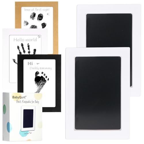 Inkless Baby Hand and Footprint Kit,Clean-Touch Pads for Newborn, 2 Pack | No Mess,Zero Ink Contact,Baby Footprint Kit,Dog Nose,Paw Print Kit for Dogs Cats Baby Keepsake,New Mom Gifts - color: Black, size: 2-Pack, Large