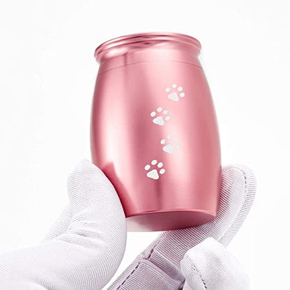 2.67 Inches Pink Small Keepsake Pet Urns for Dog Cats Ashes/Hair - color: Rose Gold