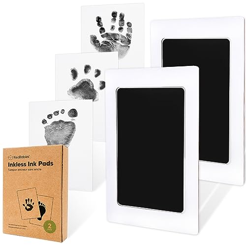 2pk Inkless Baby Hand and Footprint Kit, Mess Free Ink Pads (Jet Black, R) - color: Jet Black, size: 2-Pack, Regular 2.3" x 3.7"
