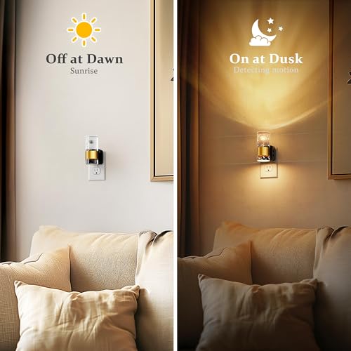JandCase Night Lights Plug into Wall, 2 Pack Rose Carved Night Light, Girls - color: Gold-Rose, size: 2 Pack