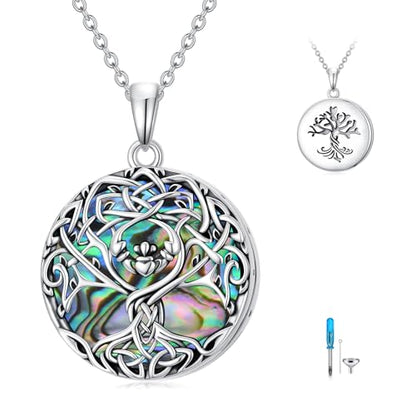 WINNICACA Urn Necklaces for Ashes 925 Sterling Silver Tree of Life Ash Necklace Cremation Jewelry Urn Pendants for Women Memorial Gifts for Birthday Christmas Funeral - style: 01-Urn