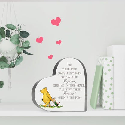 Goodbye Farewell Gifts for Women, Winnie Friendship Keepsake Acrylic, Thank You Appreciation Gifts for Coworker Friends Sister Besties Birthday, Desk Home Winnie Decor Sign Plaque - style: Winnie 009