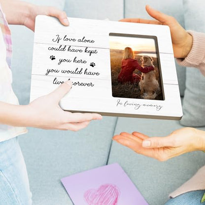 Dog Memorial Picture Frame, Sympathy Gifts for Loss of Dog, Pet Memory Wooden Picture Frames, 4x6 inch Photo - color: Blue