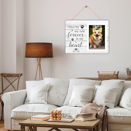 Memorial Picture Frame, Dog and Cat Memorial Photo Frame, Pet Memorial Gifts Photo Frame for Loss of Pet Sympathy Keepsake Gifts, Forever In My Heart