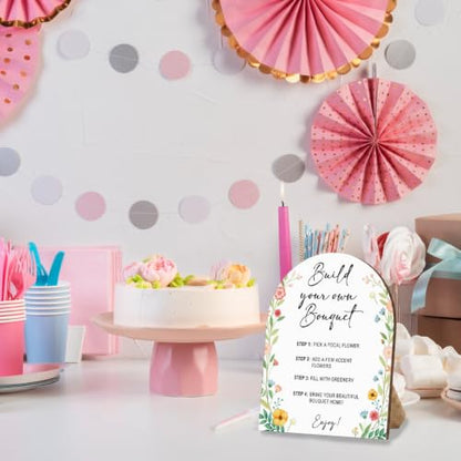 Flower Bouquet Bar Sign, Floral Welcome Table Sign for Baby Bride Shower - color: Bouquet
