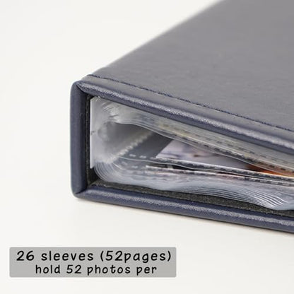 Photo Album 5x7 52 Pockets Pack of 2 Leather Cover Picture Book Holds 5x7 Photos for Wedding, Baby, Family, Graduation - color: Blue, size: 5x7 (2 PK)