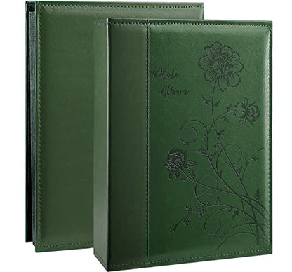 Artmag Photo Album 4x6 300 Photos, Extra Large Capacity Leather Cover Wedding Family Photo Albums Holds 300 Horizontal 4x6 Photos(Dark Green) - color: Dark Green, size: 300 Pockets