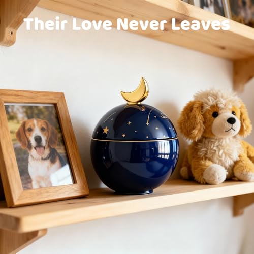 Large Dog Urn for Ashes, Urns for Dogs, Ceramic Pet Memorial Urn, 22-25 oz