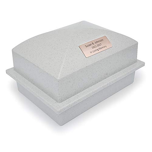 Urn Vault, Regent, Granite Grey with Nameplate - color: Granite Grey with Nameplate, size: Medium