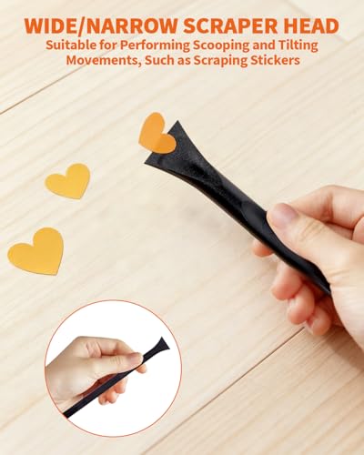 15 PCS Carbon Fiber Plastic Scrapers Tool, Non-Scratch Scraper Tool for Tight Spaces, Multi-Purpose Label Scraper Pen-Shaped, for Car Cleaning Supplies, Kitchen, Crevices, Stains (Black) - color: 15 Pcs Black
