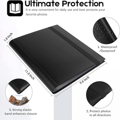 Aevdor 8x10 Photo Album 2 Pack, 68 Photos Each, Plastic Cover, Black - color: 2Pcs Black