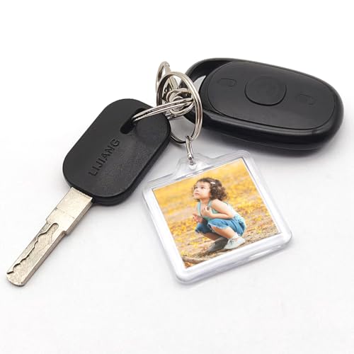 15/20 Pack Acrylic Photo Frame Keychain, Personalized Customizable Keychains, Clear Picture Keychain as Gift - color: 1.6"x 1.6"(20pack)