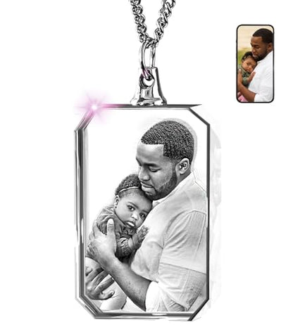 ArtPix Custom Photo Necklace - Personalized Picture Pendant, Birthday Gift - style: Small