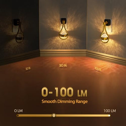 Briignite LED Night Lights Plug into Wall, 330° Rotating Night Light - color: Gold Drop