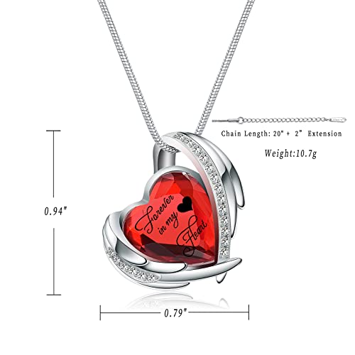 Heart Crystal Cremation Urn Necklace for Ashes, Stainless Steel Cremation Jewelry for Ashes Memorial Pendant Ashes Urn Necklace with Engraving and Filling Kit - color: Red Crystal