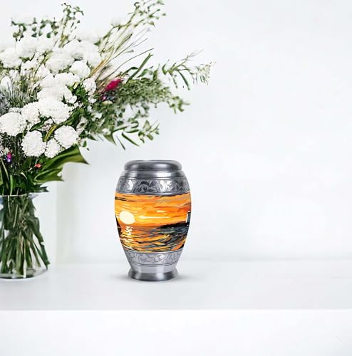 Ocean Urns for Human Ashes Male & Female - Small Urn for Human Ashes Keepsake - Mini Cremation Memorial - 3 Inch 1 Pcs - color: Ocean