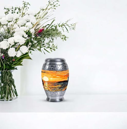 Ocean Urns for Human Ashes Male & Female - Small Urn for Human Ashes Keepsake - Mini Cremation Memorial - 3 Inch 1 Pcs - color: Ocean