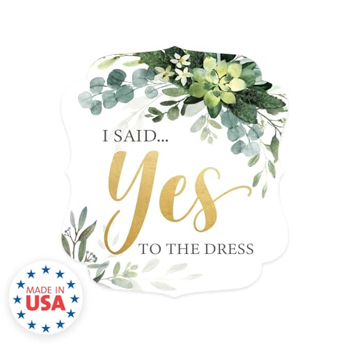 Lush Greenery I Said Yes To The Dress Sign / 10" x 12" Elegant Floral Wedding Shop Sign/Made In The USA - color: Lush Greenery, style: Yes to the Dress