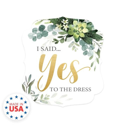 Lush Greenery I Said Yes To The Dress Sign / 10" x 12" Elegant Floral Wedding Shop Sign/Made In The USA - color: Lush Greenery, style: Yes to the Dress