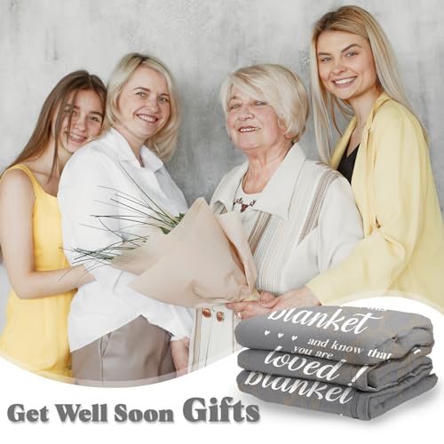 Get Well Soon Gifts, Inspirational Gifts for Her Him, Cancer Care Gifts for Women or Men, Encouragement Healing/After Surgery/Thinking of You Gifts, Hug Blanket 60"x50"(Grey)… - color: Grey