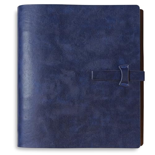 Genuine Leather 4x6 Photo Album, with Writing Space - color: Dark Blue