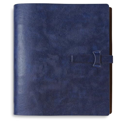 Genuine Leather 4x6 Photo Album, with Writing Space - color: Dark Blue