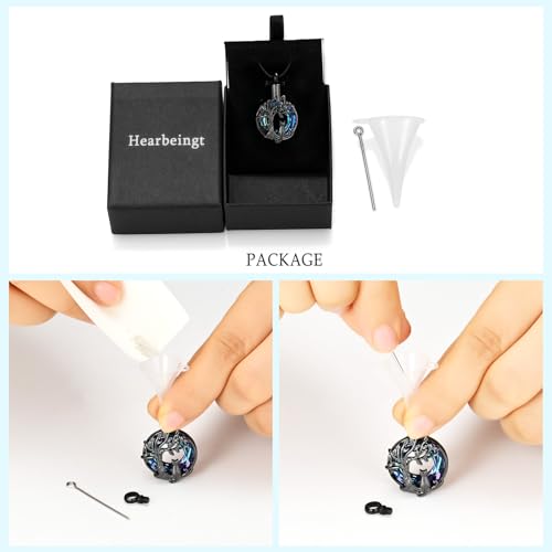 Hearbeingt Tree of Life Cremation Jewelry Paw Print Urn Necklace for Ashes - color: A-Black