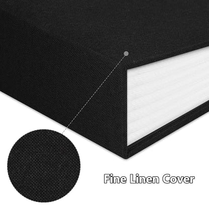 Photo Album 4x6 52 Pockets Photo Albums with Linen Cover Picture Albums for Family, Wedding, Baby, Photo Book Holds Vertical Pictures Black - color: Black, size: 52 Pockets