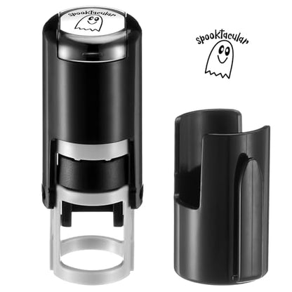 Supervitae 2 Pack Halloween Black Ghost Print Stamps Ink Stamper | Mini Self Inking Stamps for Party Educational Activities Craft Supplies - color: Black, style: Ghost