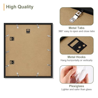 Vittanly 15x17 Collage Picture Frame, Displays 7Pcs 4x6 Pictures, Black - color: Black, size: 15x17