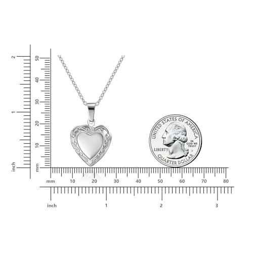 Rnivida Flowers Heart Locket Necklace for Women, Hold Photo Pictures Locket, 18 Inches - color: Classic - small