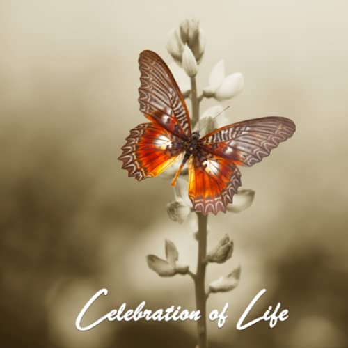 Funeral Guest Books Celebration Of Life: Butterfly Memorial Funeral Guest Book