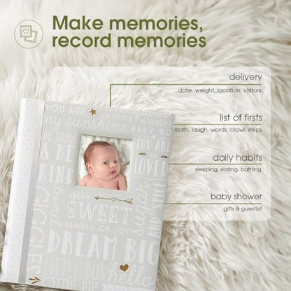 Lil’ Peach Gray Dream Big Baby Memory Book, First 5 Years Journal - style: Dream Big Gray