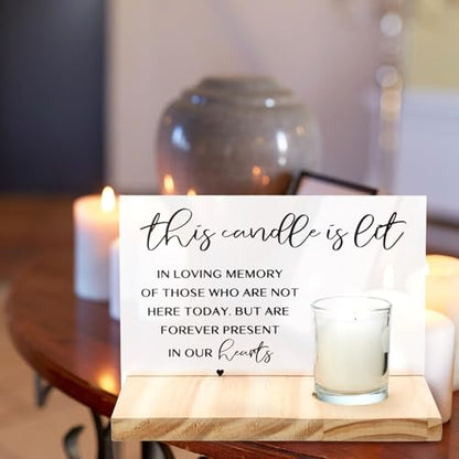 Jetec 3 Pcs Memorial Candle Set with Sign and Tray Sympathy Gifts, Wing | Loving Memory Decor, During Bereavement, Remembrance Centerpiece at Funeral, Grief Support Present, Condolence Tribute
