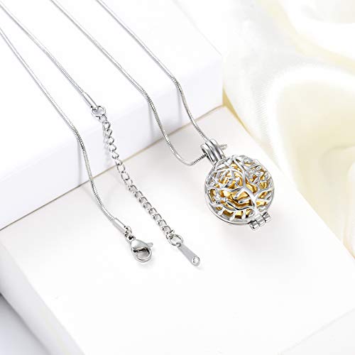 Cremation Jewelry Urn Necklace for Ashes with Hollow Mini Ball Keepsake Urn Pendant Memorial Jewelry for Ashes - color: Customize-1