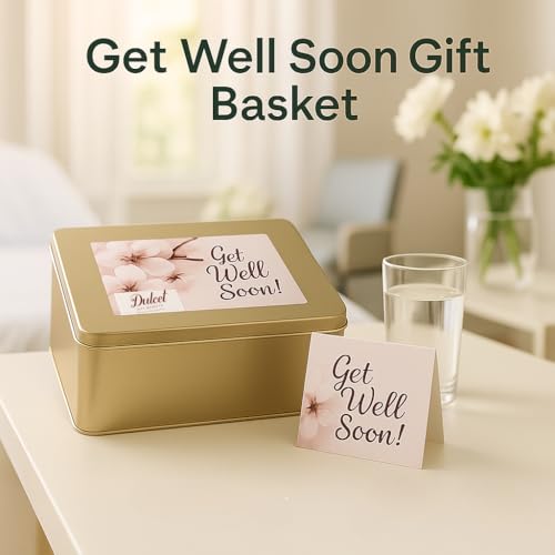 Get Well Soon Gift Baskets For Women Get Well Soon Gift Basket - 18 Individually Wrapped Brownies Freshly Baked in a Variety of Flavors - Dulcet's Signature Flavored Fudge Brownies - Gift Box Comes with Get Well Card - style: Get Well