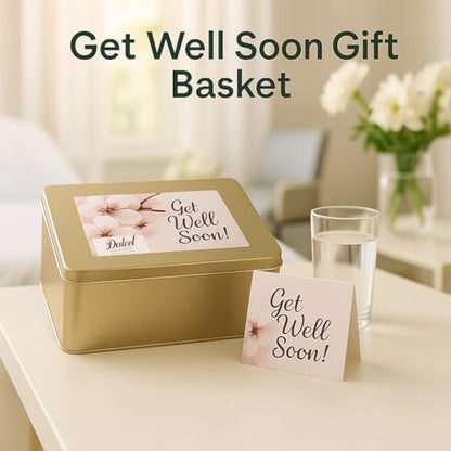 Get Well Soon Gift Baskets For Women Get Well Soon Gift Basket - 18 Individually Wrapped Brownies Freshly Baked in a Variety of Flavors - Dulcet's Signature Flavored Fudge Brownies - Gift Box Comes with Get Well Card - style: Get Well